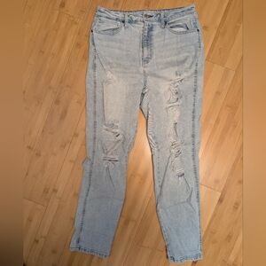 Arizona Jean Company Light Blue Distressed Straight Leg Jeans - 13